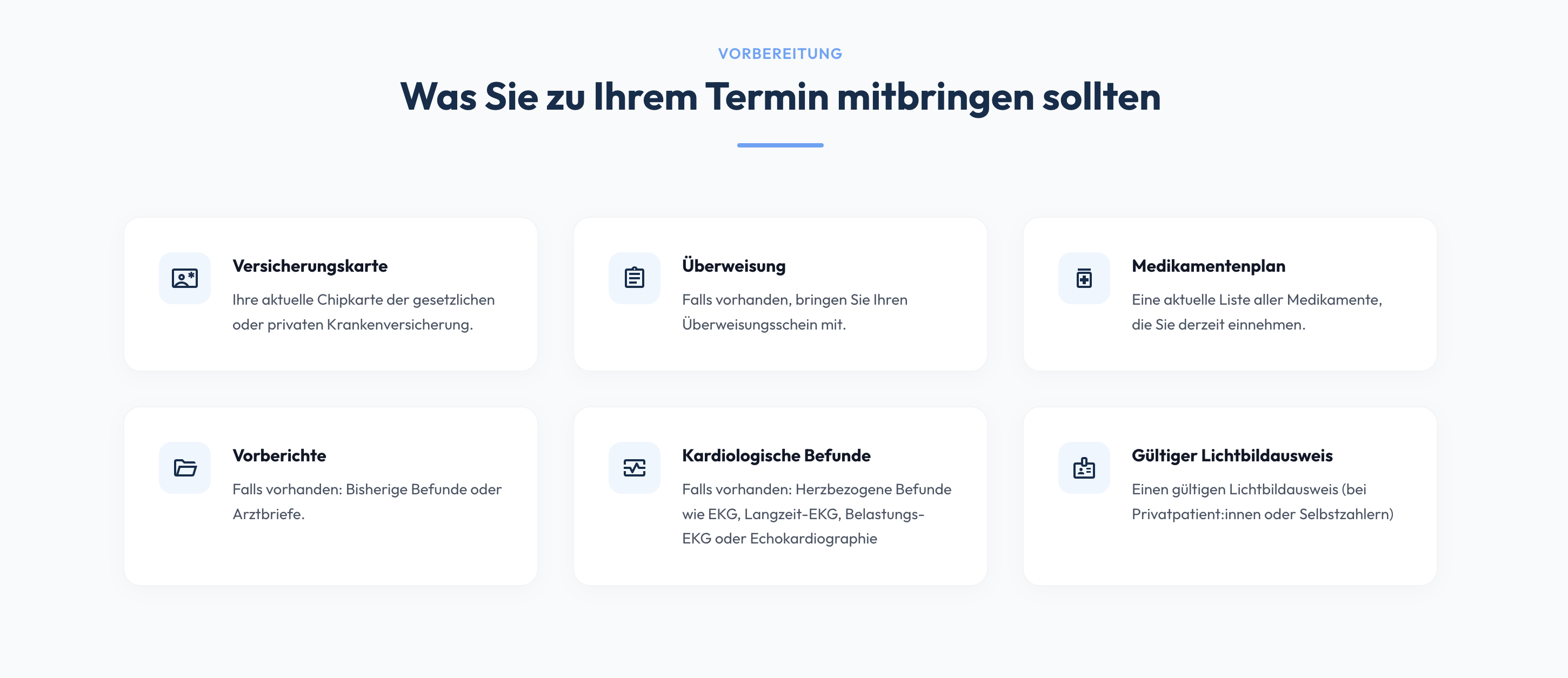 Terminbuchung Informationen Section