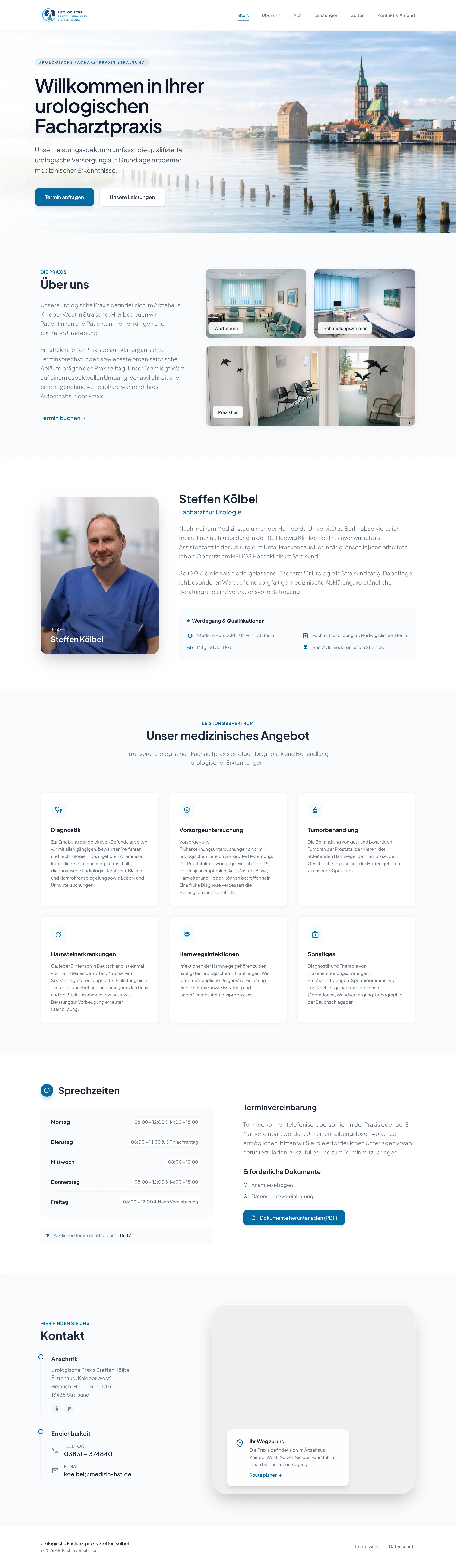 Website der Urologischen Facharztpraxis